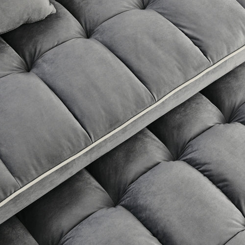 55.5" Foldable Velvet Sofa Bed