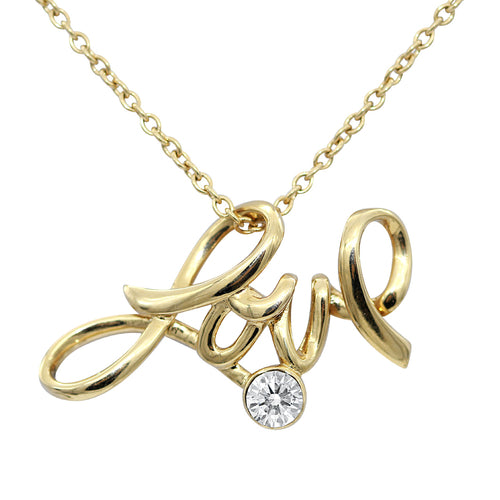 Love Necklace 24K Gold Plated with Crystal Pendant (15% OFF)